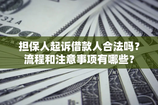 武汉担保人起诉借款人合法吗？流程和注意事项有哪些？
